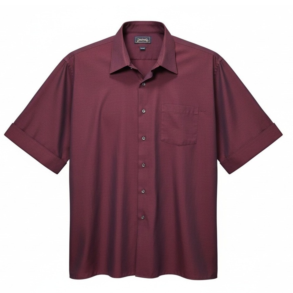 Arrow Company Mens Burgundy Wrinkle Free Broadcloth Dress Shirt 18 34/35 XL